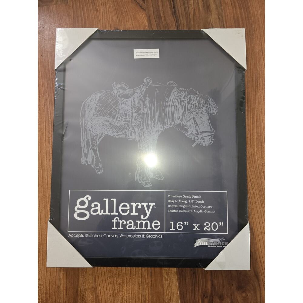 Ambiance Gallery Wood 1.5" Deep Picture Frames - 16x20" Black Wood Frame